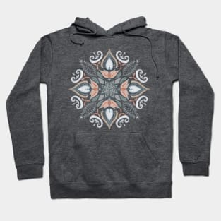 Teal and Orange Mandala black Hoodie